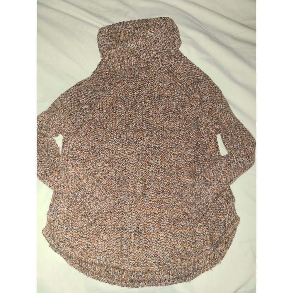 Prana Marled Multicolor Turtleneck Sweater Chunky Knit Cozy Warm Size Small